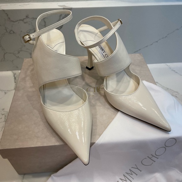 JIMMY CHOO Traci 90mm Cutout Leather Pumps 9.B/39 EU $850 - Picture 3 of 14